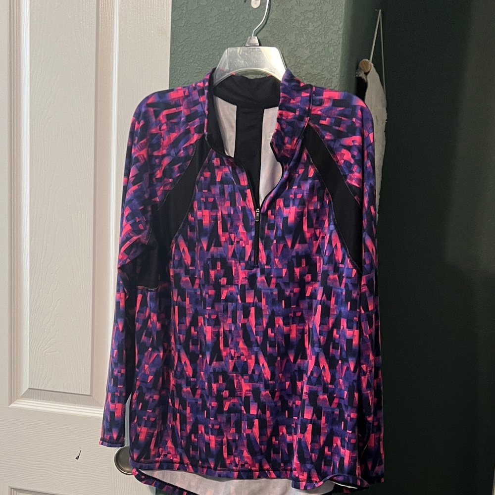 Xersion Women's Pink and Purple Long Sleeve Top